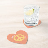 Peace Flower Power Loveパーティーコースター60のGroovy ペーパーコースター (インサイチュ)