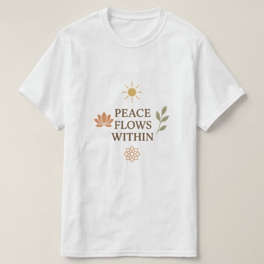 Peace Flows Within – Tranquil Zen & Mindfulness De Tシャツ (デザイン正面)