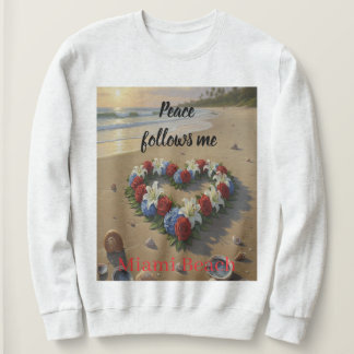 Peace Follows Me Beautiful Beach Floral T-Shirt スウェットシャツ