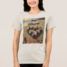 Peace Follows Me Beautiful Beach Floral T-Shirt トライブレンドＴシャツ