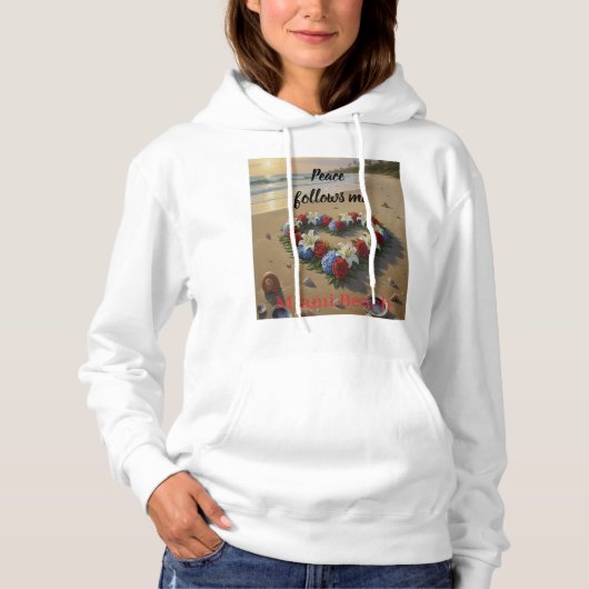 Peace Follows Me Beautiful Beach Floral T-Shirt パーカ (正面)