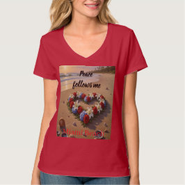 Peace Follows Me Beautiful Beach Floral T-Shirt Tシャツ