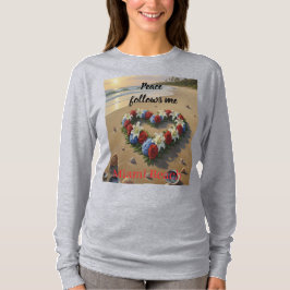 Peace Follows Me Beautiful Beach Floral T-Shirt Tシャツ