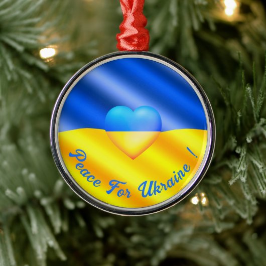 Peace For Ukraine Christmas Ornament Ukraine Flag メタルオーナメント (ツリー)