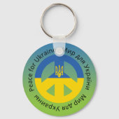 Peace for Ukraine in English Ukrainian and Russian キーホルダー (裏面)