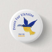 Peace for Ukraine & Pray for Ukraine Button 缶バッジ (正面)