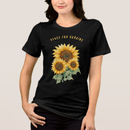 Peace for Ukraine. Sunflowers symbol of Peace. トライブレンドTシャツ