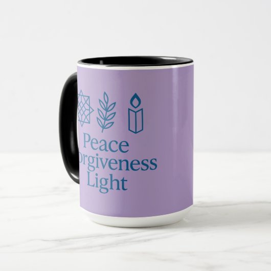 Peace Forgiveness Light Mug | Spiritual Coffee Cup マグカップ (正面左)