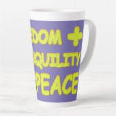 "PEACE FORMULA EQUATION"かわいいデザイン。買今 カフェラテマグ (右アングル)
