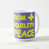 "PEACE FORMULA EQUATION"かわいいデザイン。買今 コーヒーマグカップ (正面右)