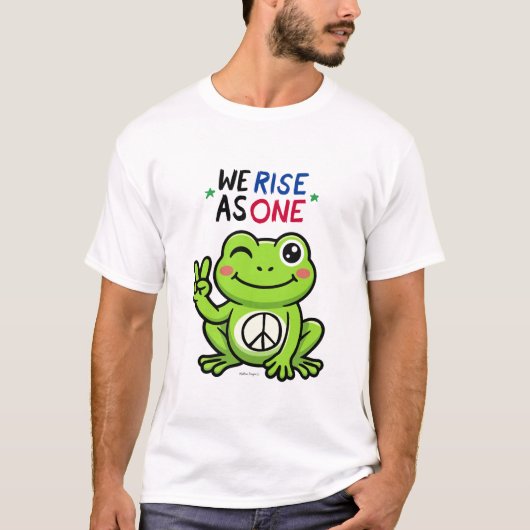 PEACE FROG - WE RISE AS ONE Tシャツ (正面)