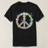 PEACE  Funny Floral Sign  Cool Statement Tee  Tシャツ (デザイン正面)