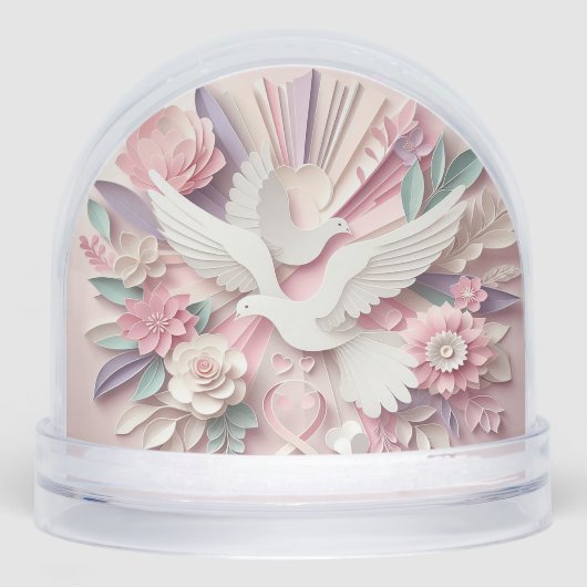 Peace & Grace – Dove and Cross Papercut Pastel Art (正面)