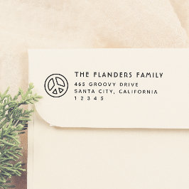 Peace Groovyファミリ名Sans-Serif差出人住所 ラバースタンプ