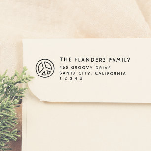 Peace Groovyファミリ名Sans-Serif差出人住所 ラバースタンプ