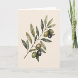 Peace Grows Here | Vintage Olive Branch Botanical  カード