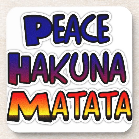 Peace Hakuna Matataギフト製品 コースター (正面)