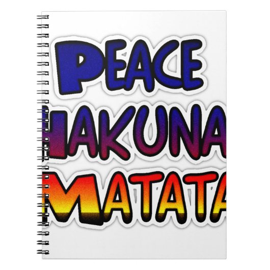 Peace Hakuna Matataギフト製品 ノートブック (正面)
