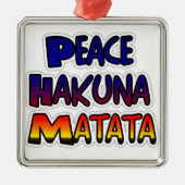 Peace Hakuna Matataギフト製品 メタルオーナメント (正面)