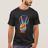 Peace Hand Peace Sign Tie Dye 3 Tシャツ (正面)