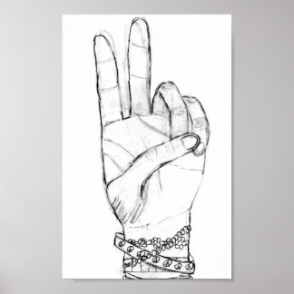 Peace Hand Poster ポスター