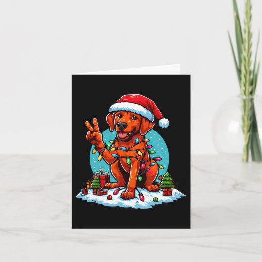 Peace Hand Rhodesian Ridgeback Christmas Lights Wo カード (正面)