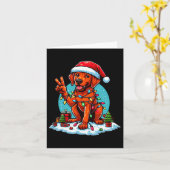 Peace Hand Rhodesian Ridgeback Christmas Lights Wo カード (黄色い花)