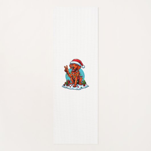 Peace Hand Rhodesian Ridgeback Christmas Lights Wo ヨガマット (正面)