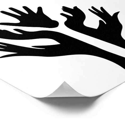 PEACE HANDS UNITYアイコンやる気を起こさせるのロゴシンボル ポスター (角)