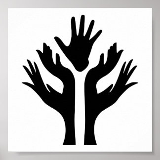PEACE HANDS UNITYアイコンやる気を起こさせるのロゴシンボル ポスター