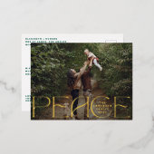 PEACE happy holidays文字写真メリークリスマス 箔シーズンポストカード (正面/裏面)