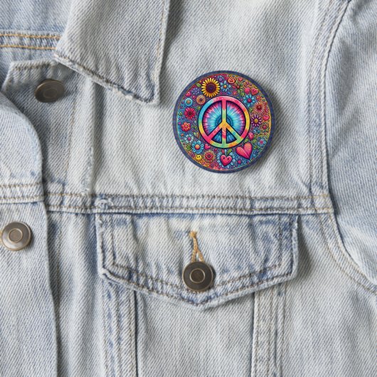 "Peace Hearts and Flower" Button 缶バッジ (インサイチュ)