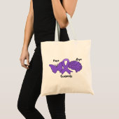 PEACE HOPE AWARENESS Purple Ribbon Brain トートバッグ (正面(商品))