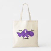 PEACE HOPE AWARENESS Purple Ribbon Brain トートバッグ (裏面)