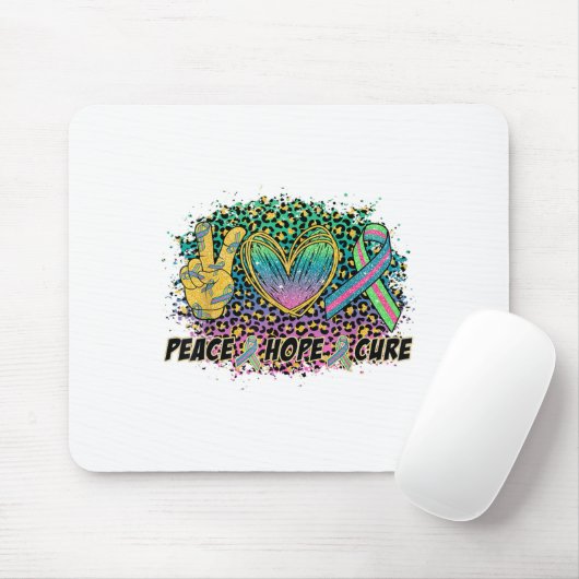 Peace Hope Cure Mbc Awareness Warrior Green Teal P マウスパッド (マウス)