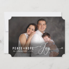 Peace Hope Joy Christmas Photo Name Holiday Card シーズンカード