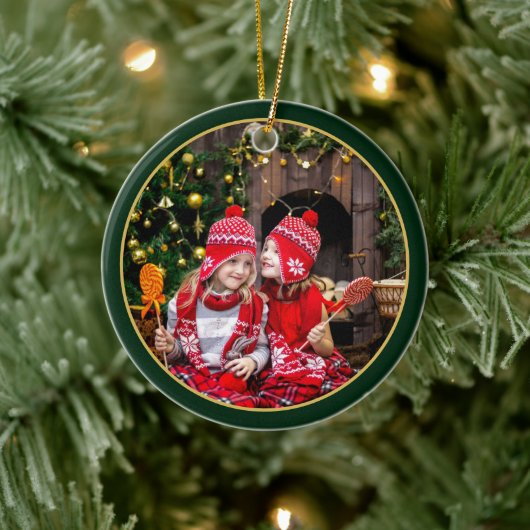 Peace Hope Love、クリスマスパーソナライズされた写真 セラミックオーナメント (ツリー)