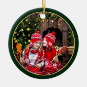 Peace Hope Love、クリスマスパーソナライズされた写真 セラミックオーナメント (正面)