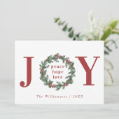 Peace Hope Love Joyタイポグラフィリース写真 シーズンカード (スタンド正面)