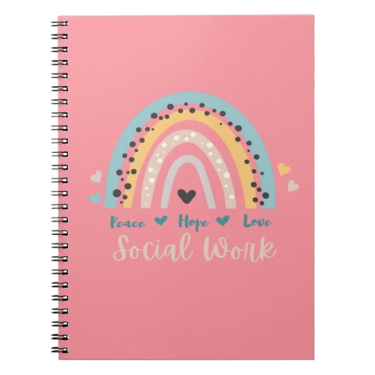 Peace Hope Love Social Work Notebook ノートブック (正面)