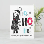 Peace Hugs Christmas 2020かわいいHOpe モダン カード (スタンド正面)