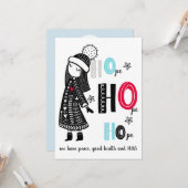 Peace Hugs Christmas 2020かわいいHOpe モダン カード (正面/裏面インサイチュ)