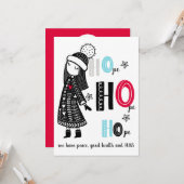 Peace Hugs Christmas 2020かわいいHOpe モダン カード (正面/裏面インサイチュ)