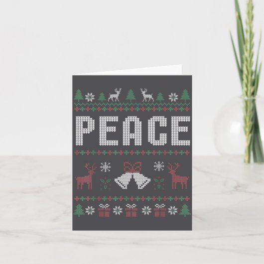 Peace I Come In Peace Couple Matching Ugly Christm カード (正面)