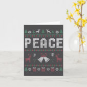Peace I Come In Peace Couple Matching Ugly Christm カード (黄色い花)