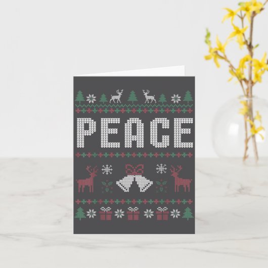 Peace I Come In Peace Couple Matching Ugly Christm カード (黄色い花)
