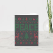 Peace I Come In Peace Couple Matching Ugly Christm カード (正面)