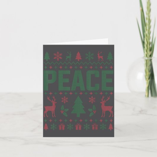 Peace I Come In Peace Couple Matching Ugly Christm カード (正面)