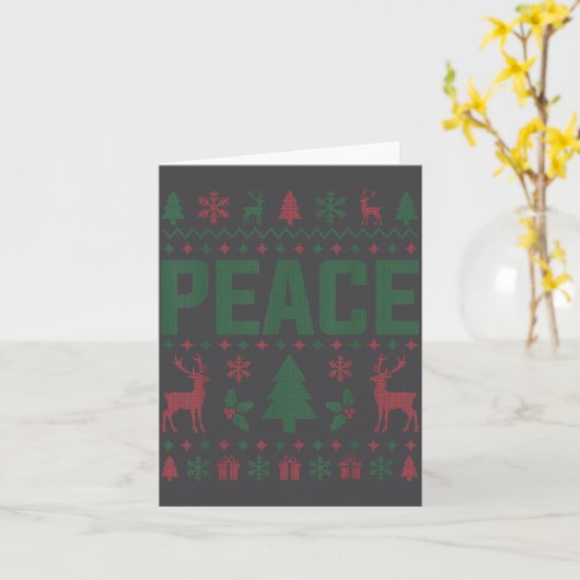 Peace I Come In Peace Couple Matching Ugly Christm カード (黄色い花)