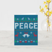 Peace I Come In Peace Couple Matching Ugly Christm カード (黄色い花)